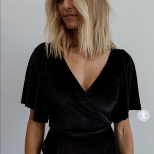 COPY - Black Velvet wrap dress-BALTIC BORN